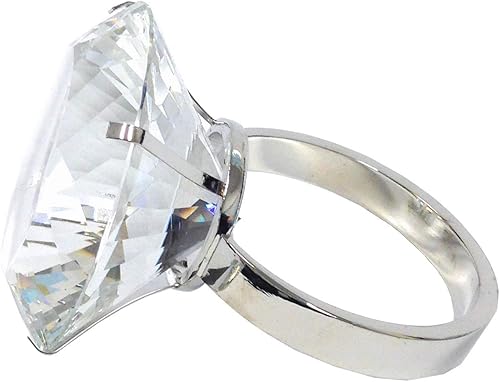 3'' (80mm) Glass Crystal Diamond Ring Paperweight Home Office Decor & Valentine's Day Gift Wedding Favors Centerpieces Decoration with Box