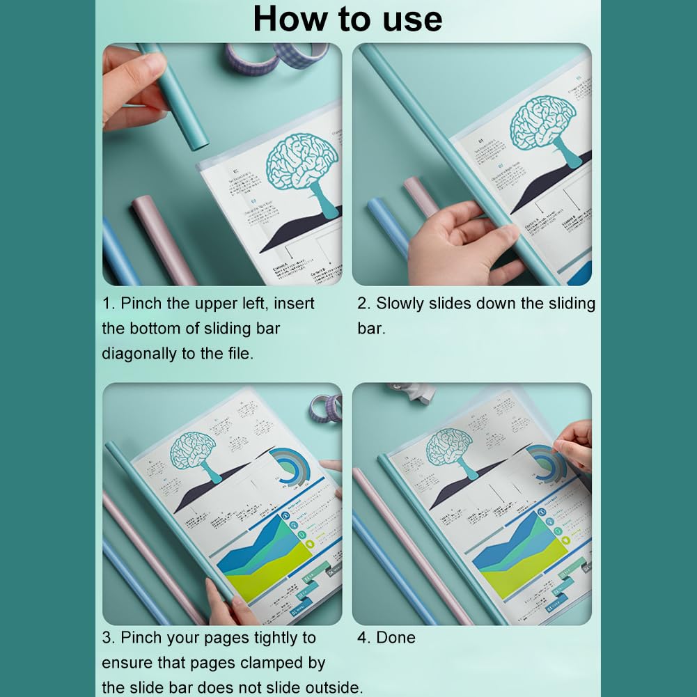 Lot de 10 couvertures de rapport A4 en plastique, classeur
