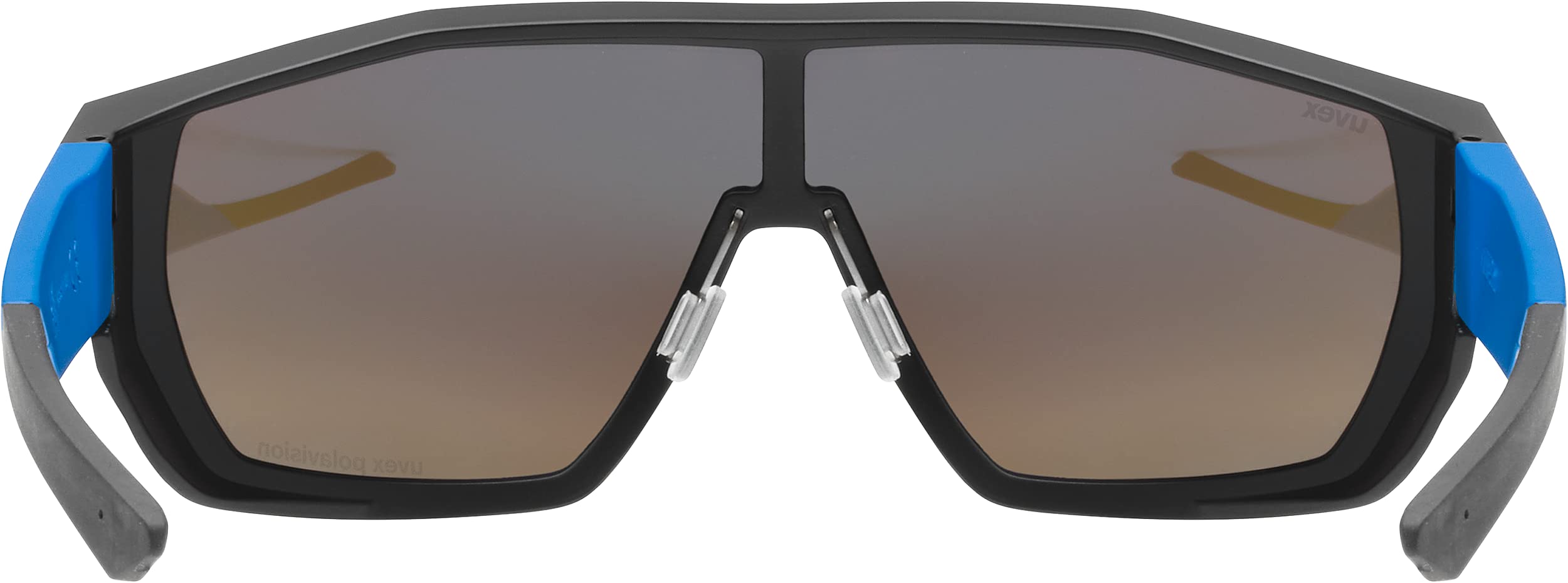 uvex mtn style P, gafas deportivas unisex, polarizadas, comodidad sin presión y sujeción perfecta, black blue matt/blue, one size