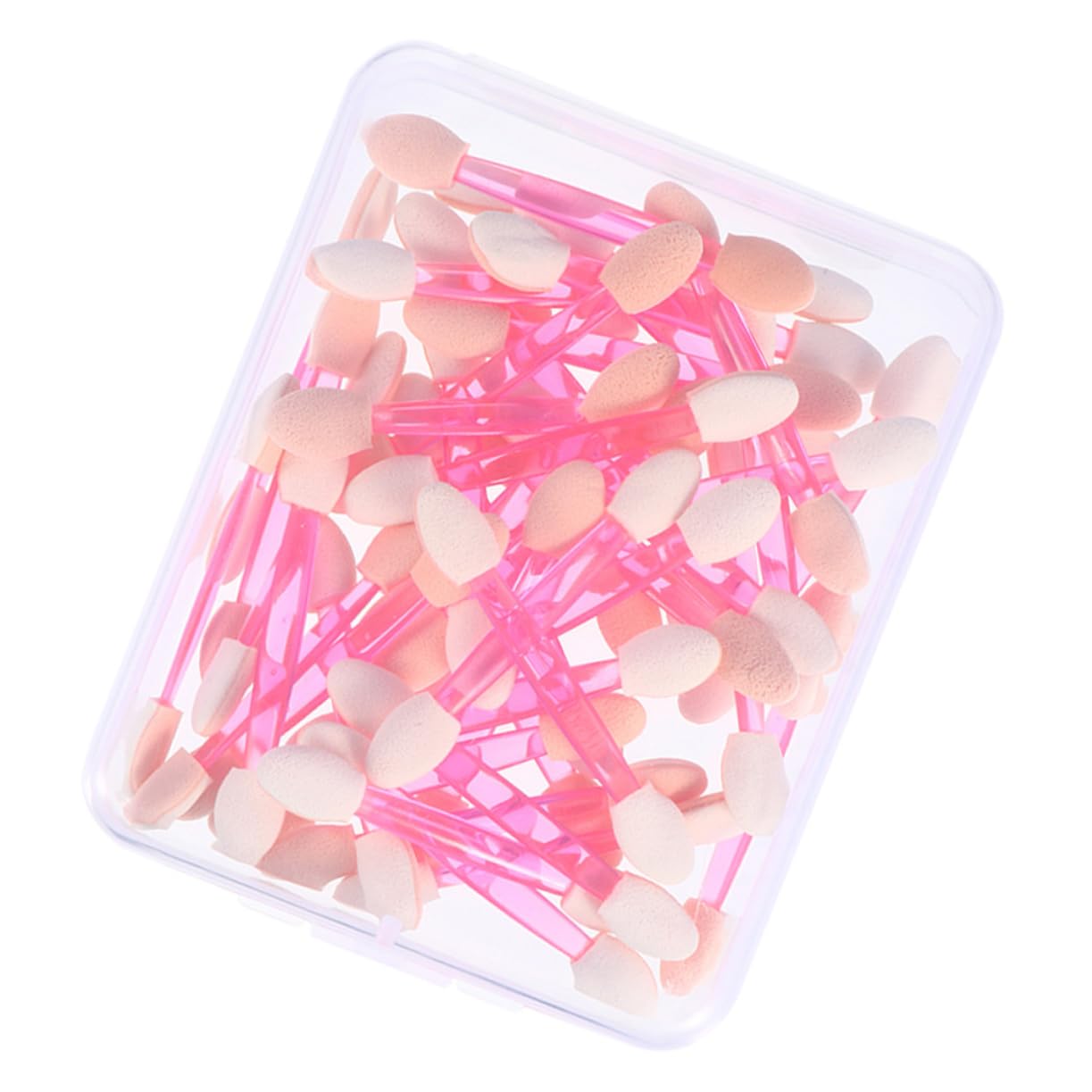 Didiseaon 50pcs Plastic Eyeshadow Makeup Sticks Double-ended Brush Set Soft Latex Tips for Eye Makeup Travel Party