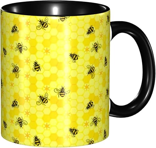 LKUZLOH Taza de café divertida de abeja para mujer regalo de 12 onzas taza de té de cerámica novedosa personalizada diseños geniales para enamorados