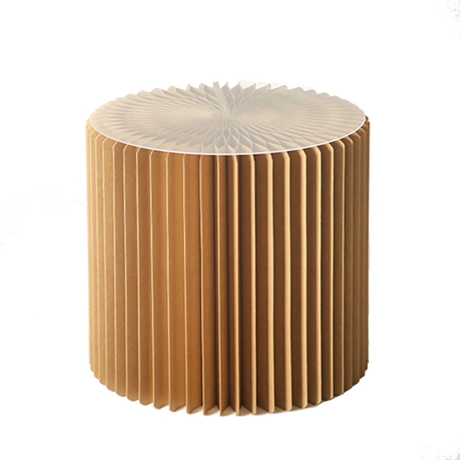 Tabouret rond en papier kraft pliable marron 30x30x38 cm
