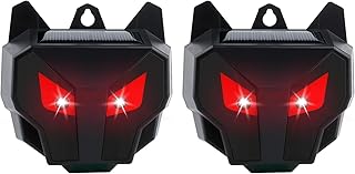 Coyote Deterrent,Solar Nocturnal Animal Repeller Predator Light Scare, Effective Repellent Device for Coyote, Deer, Fox, Raccoon, Skunk, for Chicken Coop, Farm, Yard, Garden (2 Packs)