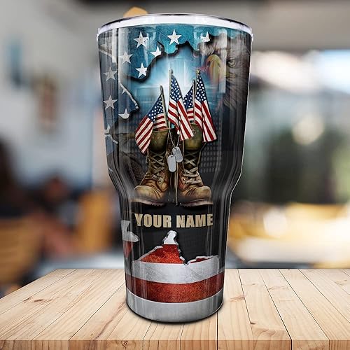 Miniatura 7 de N NAMESISS Vaso de veterano personalizado impreso en toda la superficie, vaso para veteranos, Veterans Are My Brothers, vaso de 30 onzas, vaso para