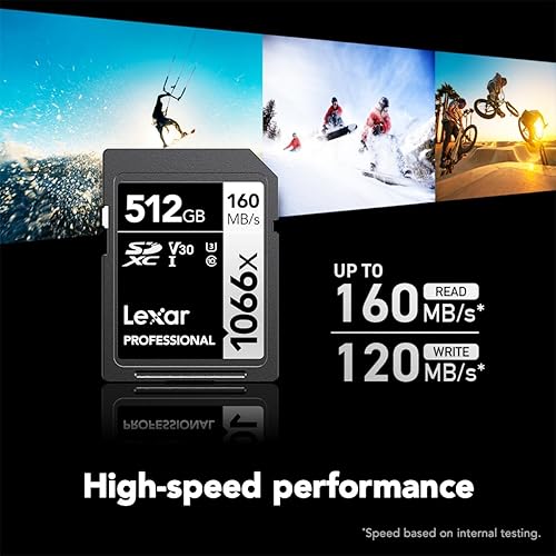 Miniatura 3 de Lexar Tarjeta SD profesional de 512 GB 1066x, UHS-I, C10, U3, V30, Full HD, 4K, hasta 160 MBs de lectura SDXC, para cámaras DSLR y sin espejo