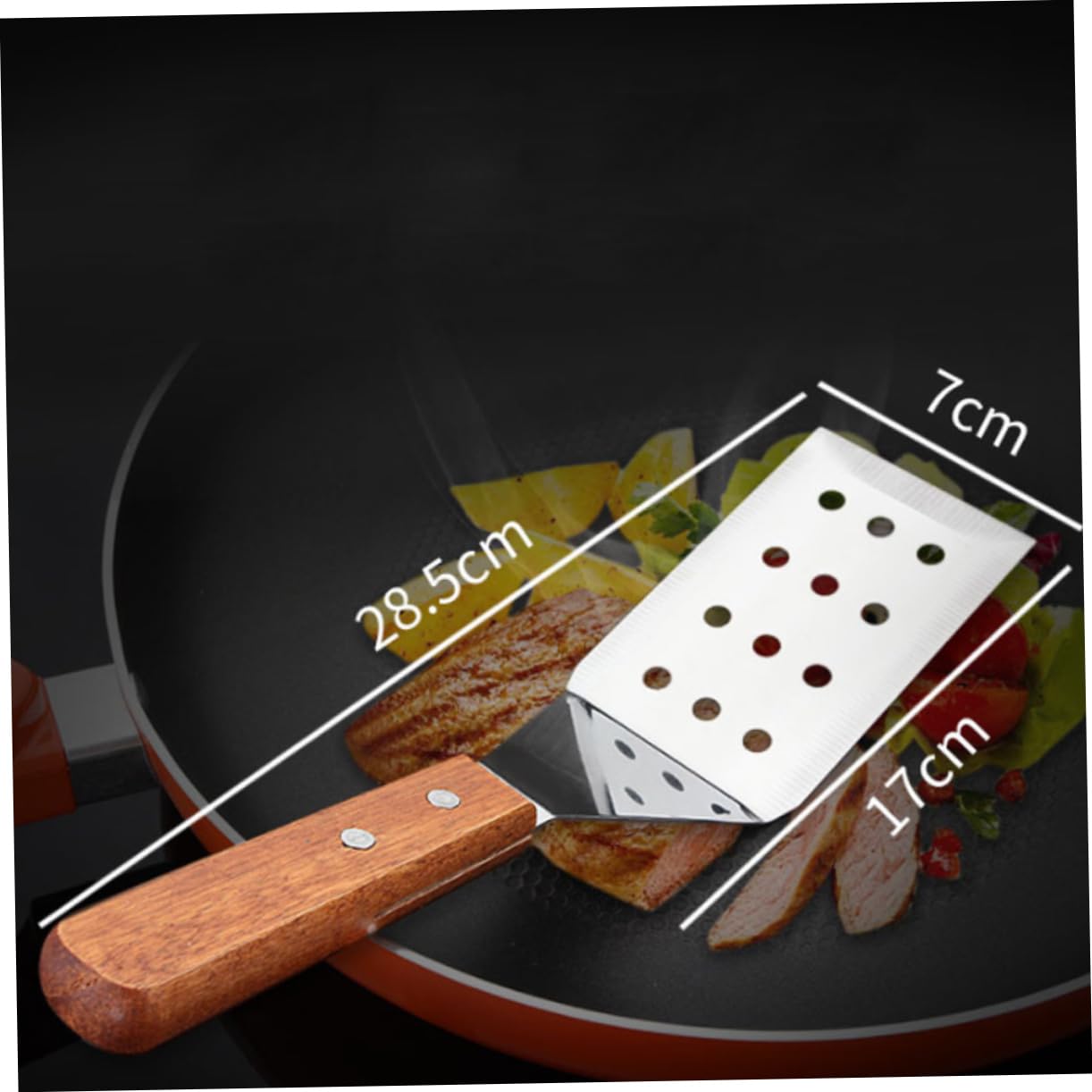 GRIRIW 1pc Baking Spatula Frying Cooking Flipping Spatula Flattop Grill Tools Pancake Steak Spatula Teppanyaki Skillet Spatula Flat Griddle Flat Top Grill Turner Scraper Bbq Grills