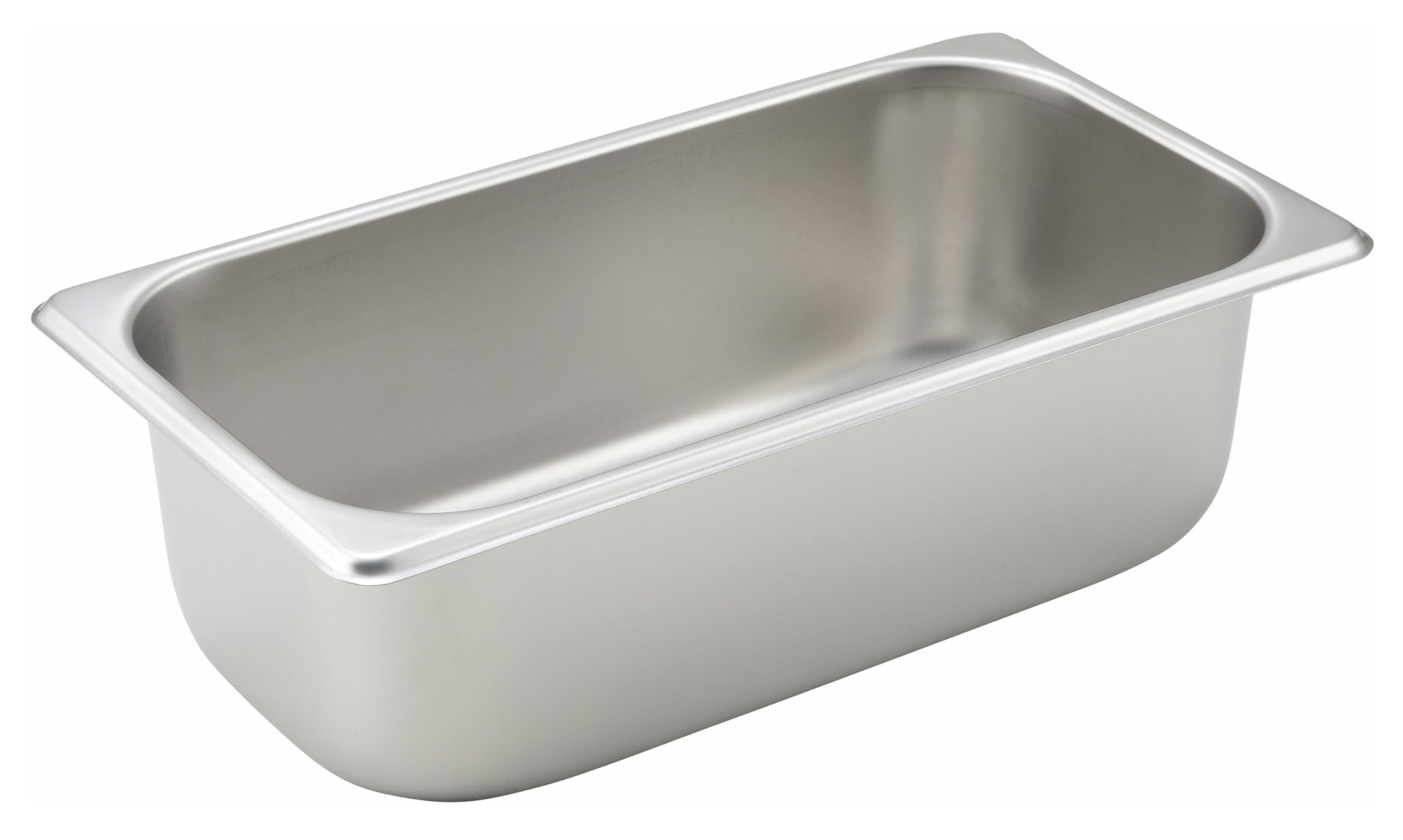 2 1/2" Silver 1/3 Size Metal Steam Table Pan (Set of 48) by Winco – 2.5" Deep, 3.86 quarts, Stainless Steel, Silver, Pack of 48