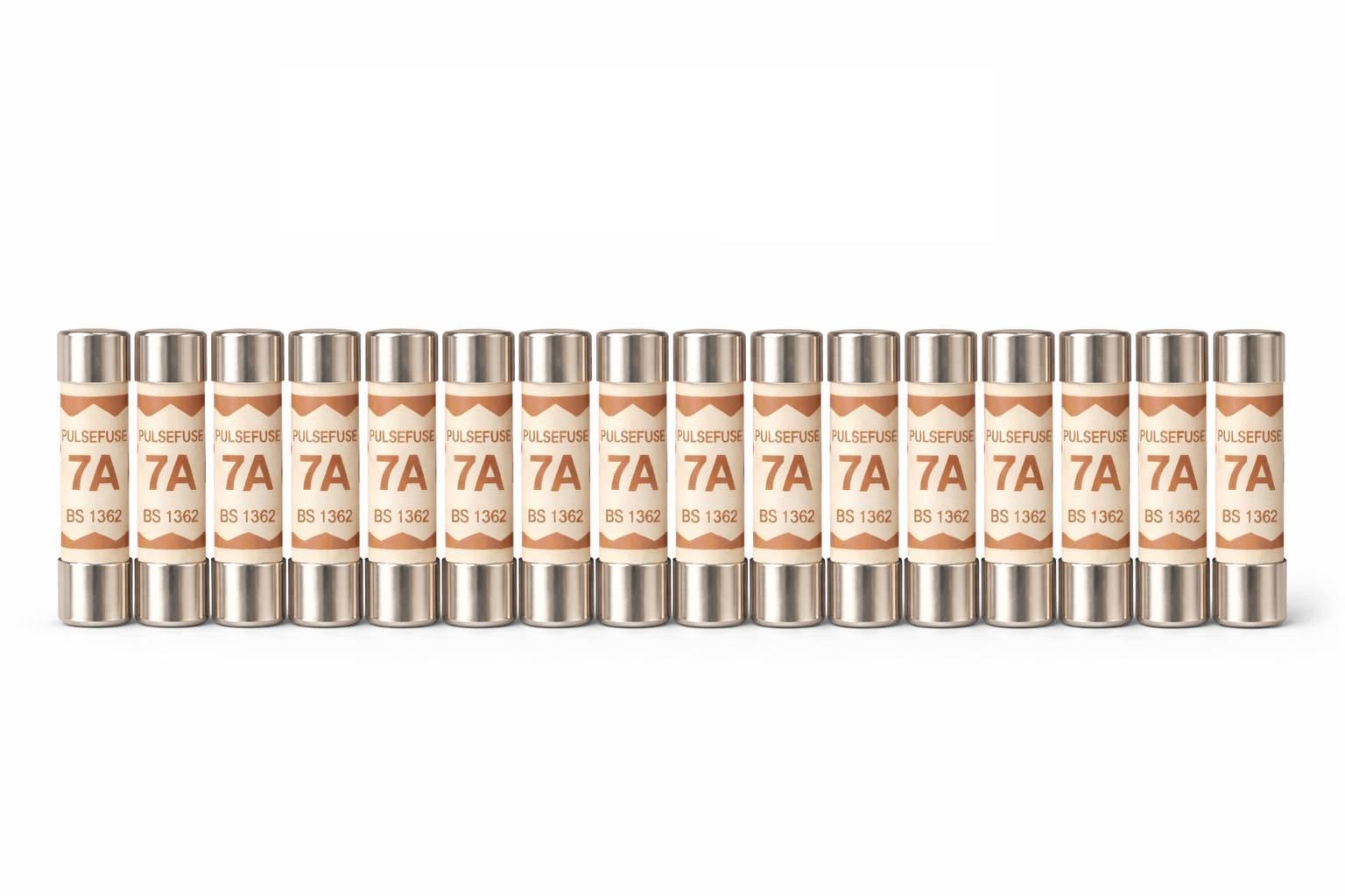 Pulsefuse® 25 x 7A Plug Top Fuses BS1362 | 7 Amp Household Ceramic Cartridge Tube Fuse 240V/250V 6.3x25mm for UK Mains Electrical Appliances