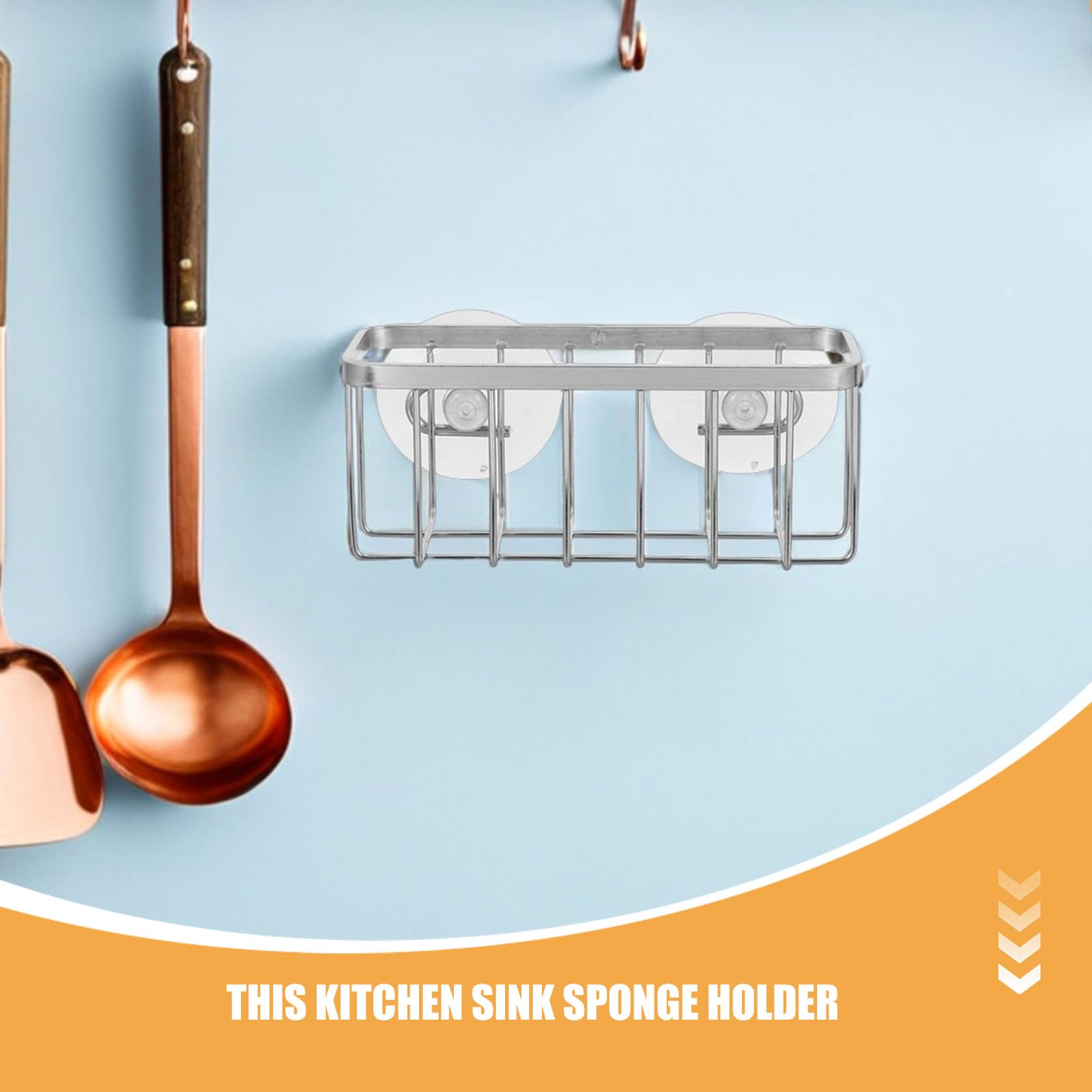 INOOMP Portaspugne per Lavello Cucina in Acciaio Inox 2 Pezzi Argento