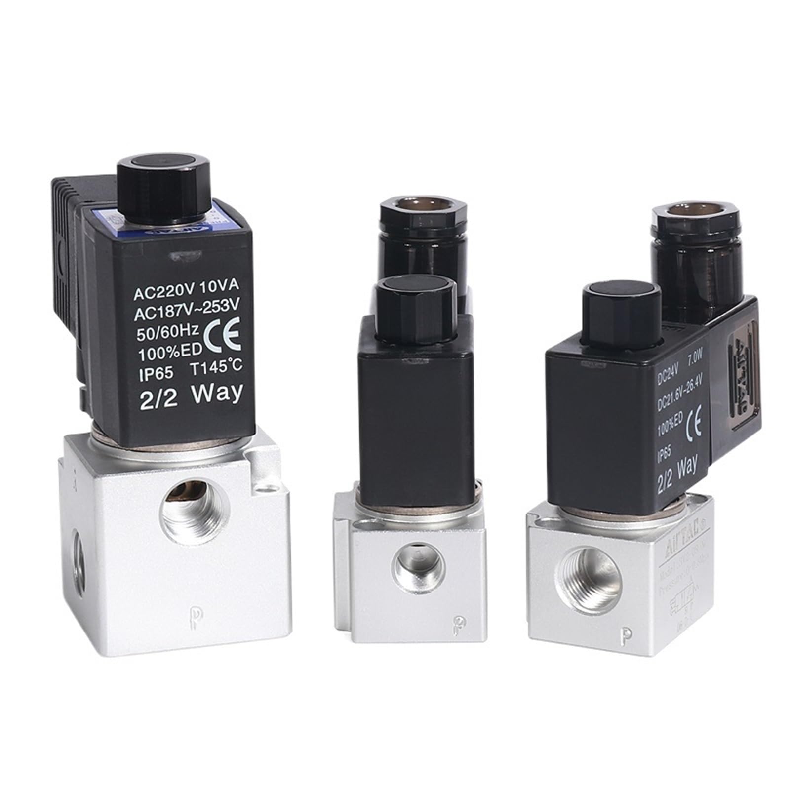 Vanne solénoïde 3V208 3/2 voies 1/4" NF distributeur pneumatique 24V grand débit