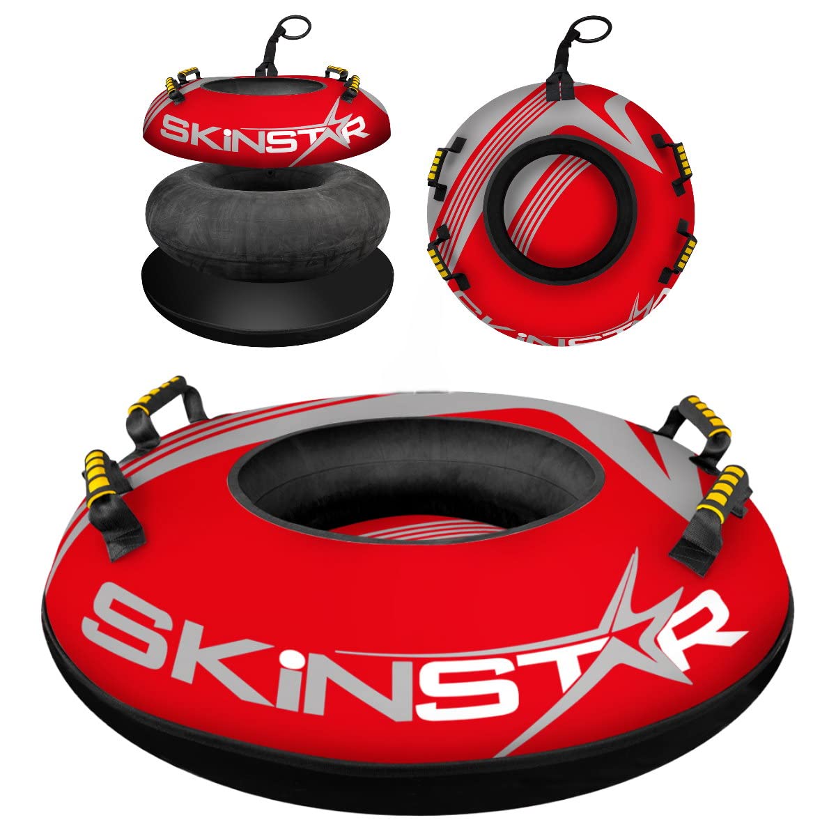 Skinstar Professionnel Valve Gonflable Luge Bob Toboggan Pneu Schneereifen cm Pneus Ø70cm Rouge