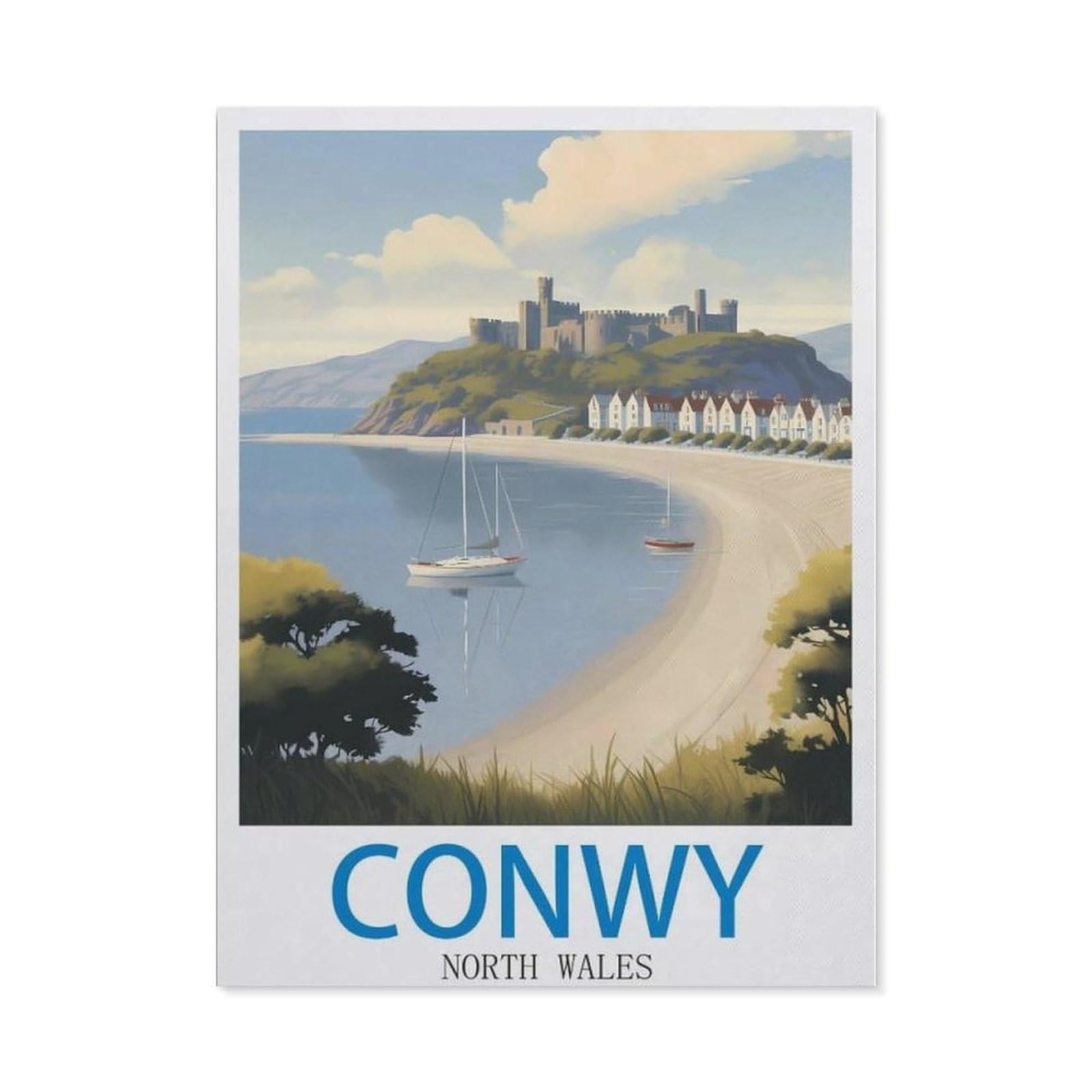 BEAYODKP 5D Diamond Painting Set ，Conwy North Wales（30 x 40 cm）