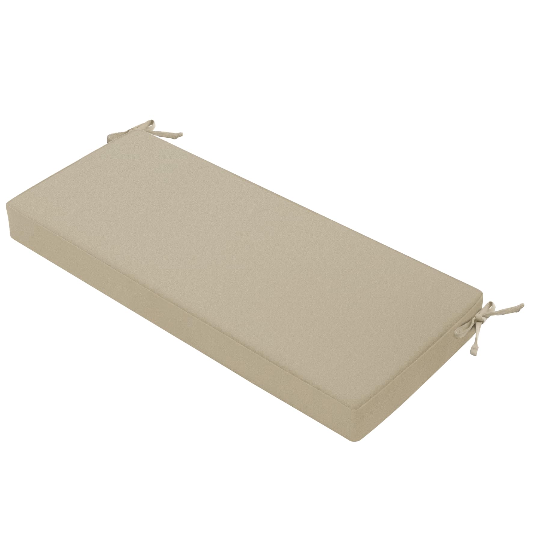 Photo 1 of Favoyard Outdoor Bench Cushion 45 x 18 Inch Waterproof Patio Furniture Cushions 3-Year Color Fastness Garden Sofa Settee Couch Swing Pads with Handle and Attach Ties, Beige