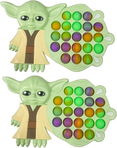 Alayare Pop Its Fidget Toys - Paquete de 2 juguetes sensoriales para niños y adultos para aliviar el estrés para bebé Yodaese el niño regalo de
