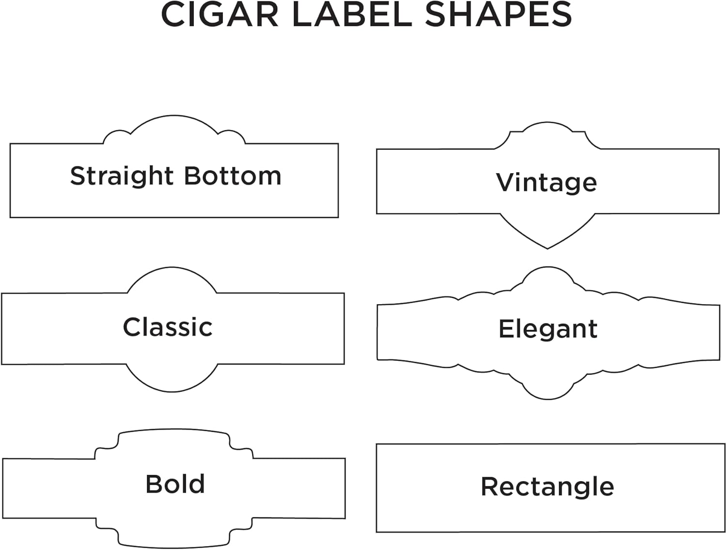 Custom Logo Cigar Labels, Set of 16 Labels, Personalized Cigar Bands (Logo on All White Background)