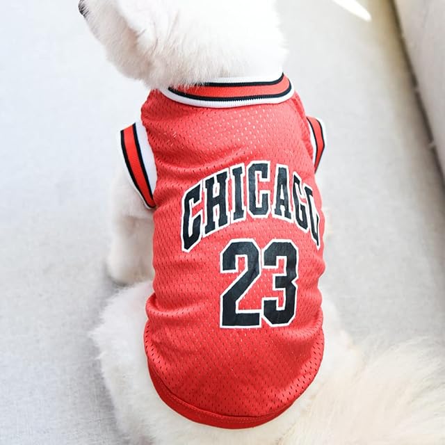 Foto 4 de 6 de 2 camisetas de baloncesto para perros, ropa de verano, tela de malla