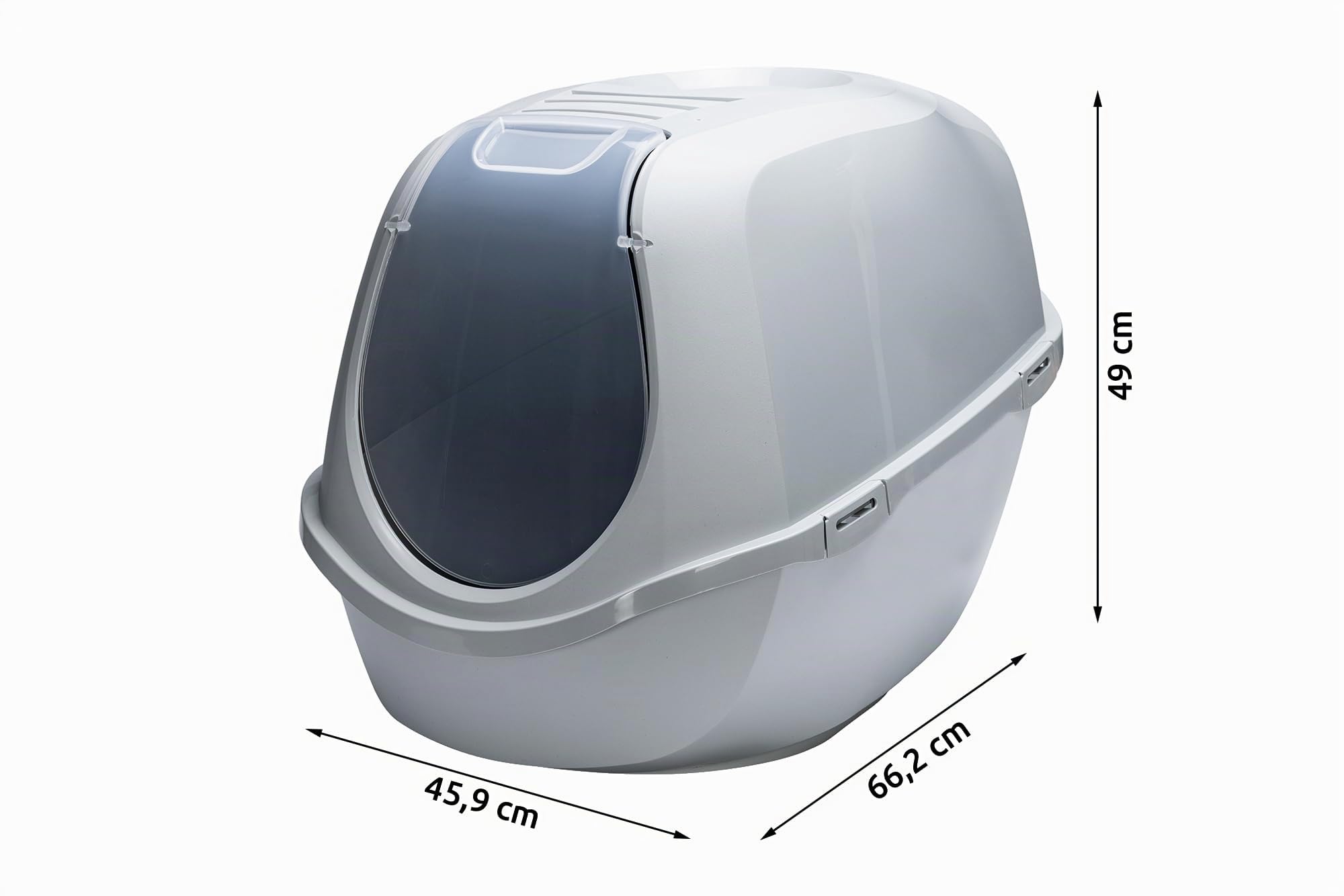 Karlie 522868 XL GROSSE Katzentoilette Mega Smart Cat Eco, L: 66 x B 46 x H 49 cm grau
