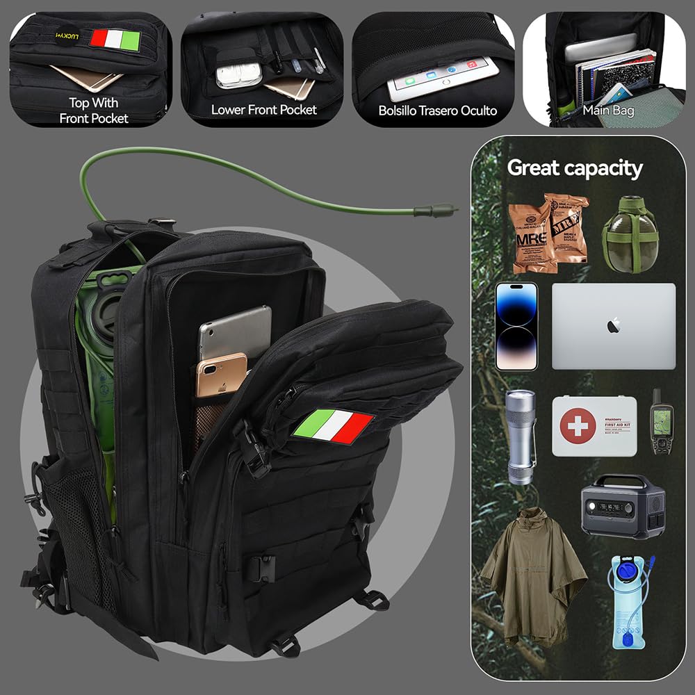 Delgeo Zaino Tattico Militare 45L Impermeabile Pieghevole Alpinismo Escursionismo Campeggio