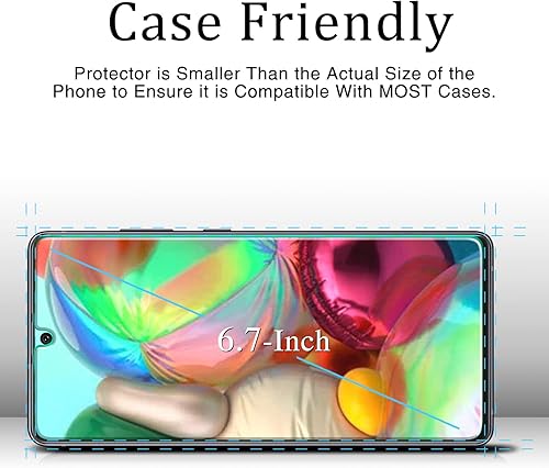 Miniatura 4 de KAREEN Paquete de 2 protectores de pantalla para Samsung Galaxy A71, A71 5G, A71 5G UW vidrio templado, compatible con lector de huellas dactilares,