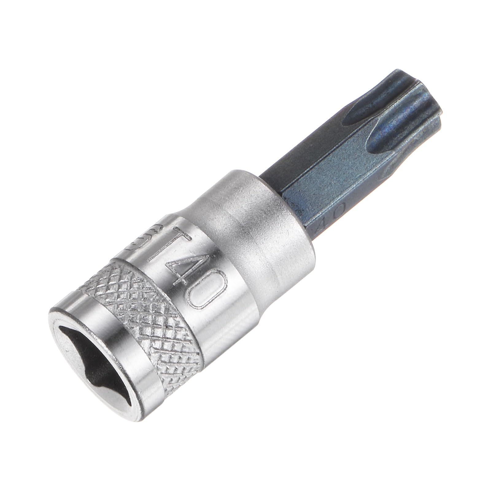 QUARKZMAN Bussola Torx Punta T40 Solido Stella 1/4" Guida 1,46" Lunghezza S2 Punta Acciaio CR-V Bussola per Cricchetto Chiave Scorrimento Barra Prolunga Asta
