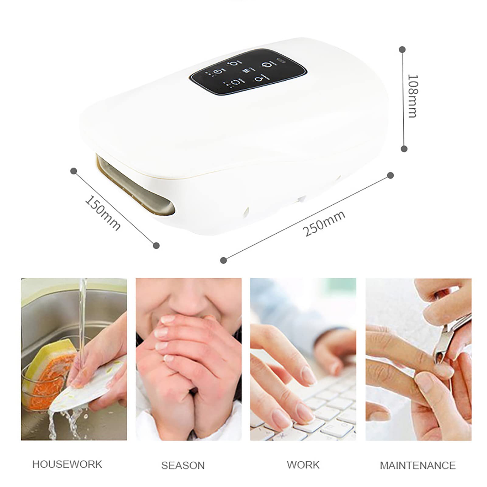 Masajeador eléctrico de manos con compresión de aire, terapia 3D de calor para aliviar el dolor, relajación muscular y apoyo para la artritis