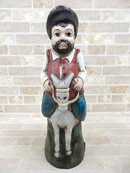 スペイン製アンティークワインボトルケース　ボトルカバー　木彫り人形　三銃士 スペイン製 アンティーク ワインボトルケース ボトルカバー