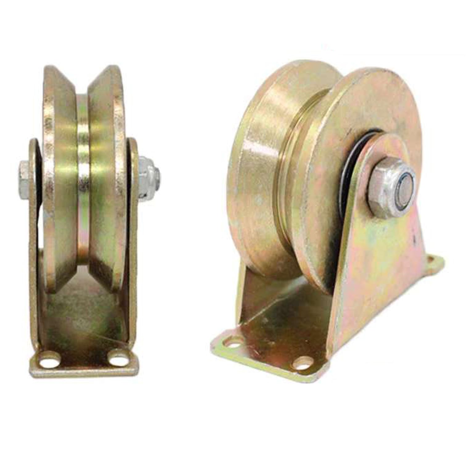 Polea de Inversión,2pz Rueda con Ranura en V,Ruedas Poleas para Cuerda,Polea de Elevación de Acero,Polea con Polea con Rodamiento de Bolas para Cuerdas Motores,con Tornillos (119mm)