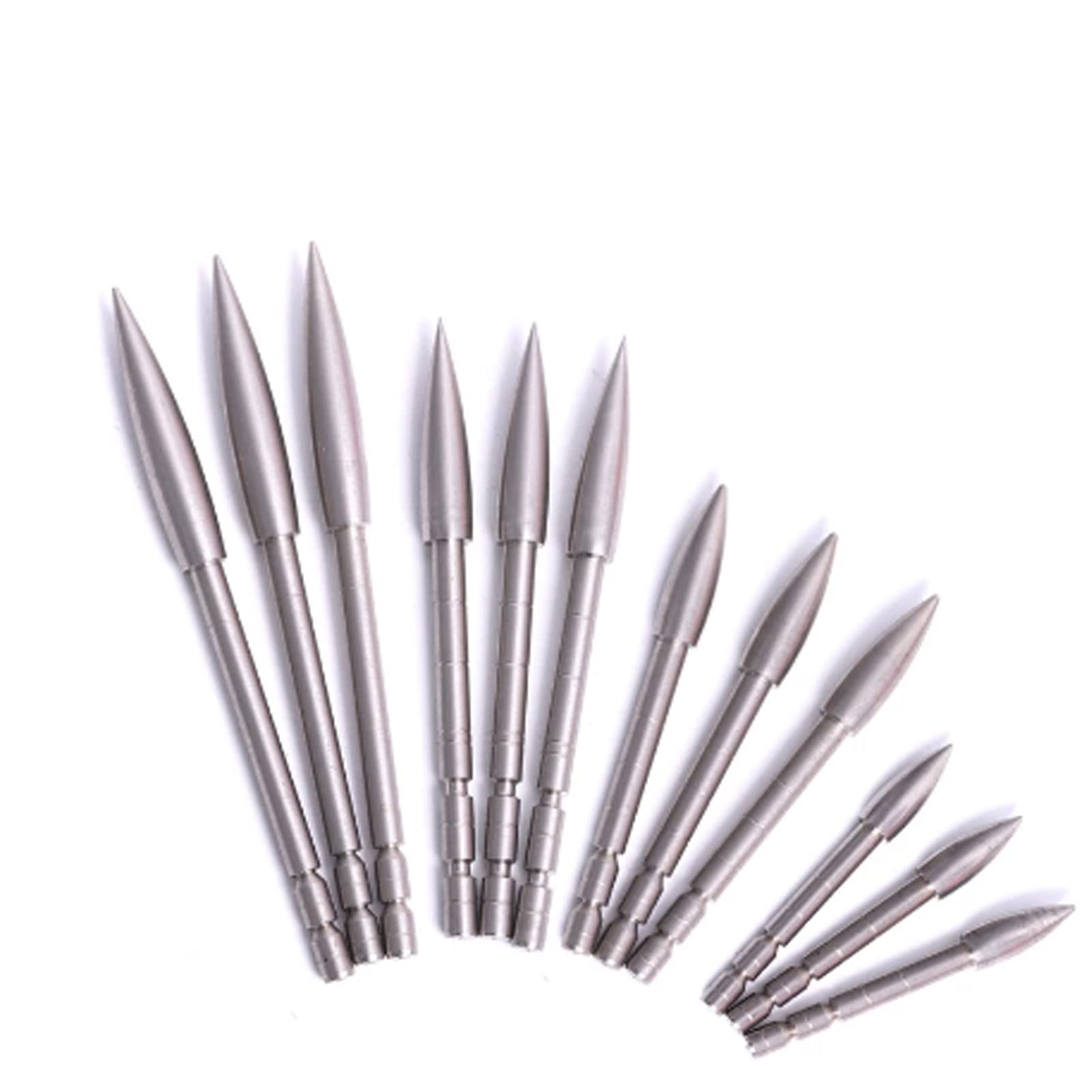 12 pz Tiro con L'Arco Freccia Campo Punti Caccia Inserto Punte di Freccia in Acciaio Inox Punta Punta 80-200 Grano Broadhead per ID 4.2mm Frecce Albero
