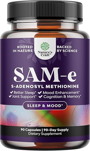 Miniatura 8 de Sam-E - Suplemento de apoyo al estado de ánimo de 200 mg - S-adenosil metionina Sam-E Suplemento para relajación natural para estimular el estado