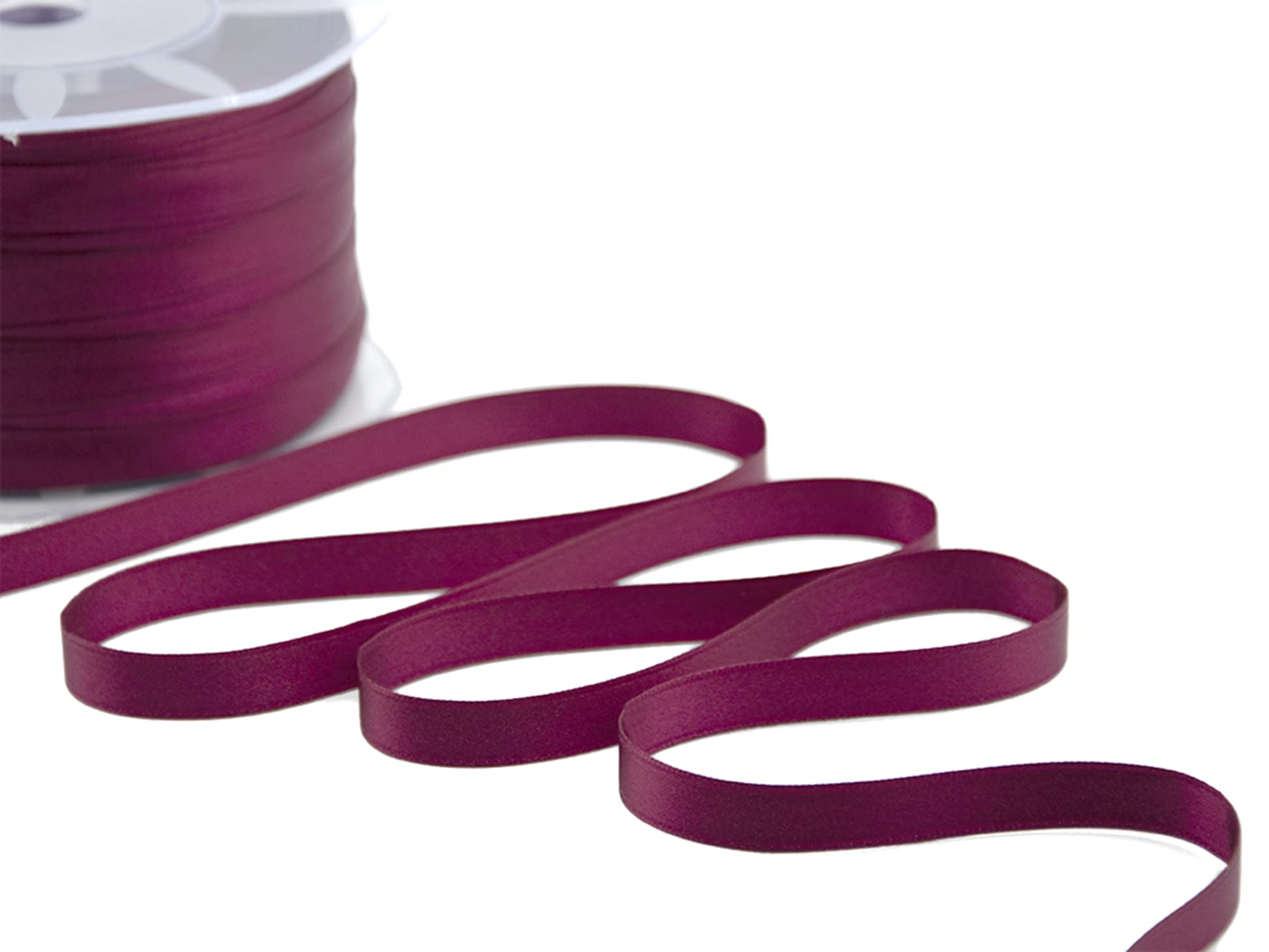 Furlanis - Nastro Doppio Raso, Tessuto Italiano - Bordeaux Scuro, 10 mm x 25 m