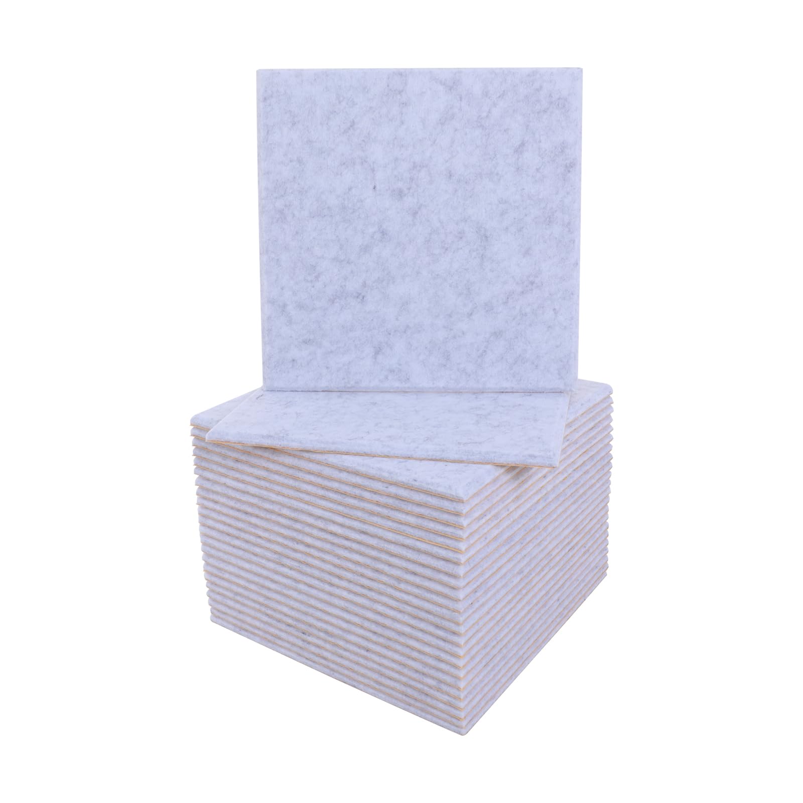 24 Stück Akustikplatten Selbstklebend, 30x30 cm Akustikpaneele aus Polyester, 0.90 NRC, 9 mm Dicke Schallschutzplatten, für Aufnahmestudio, Schlafzimmer, Büro (Grau)