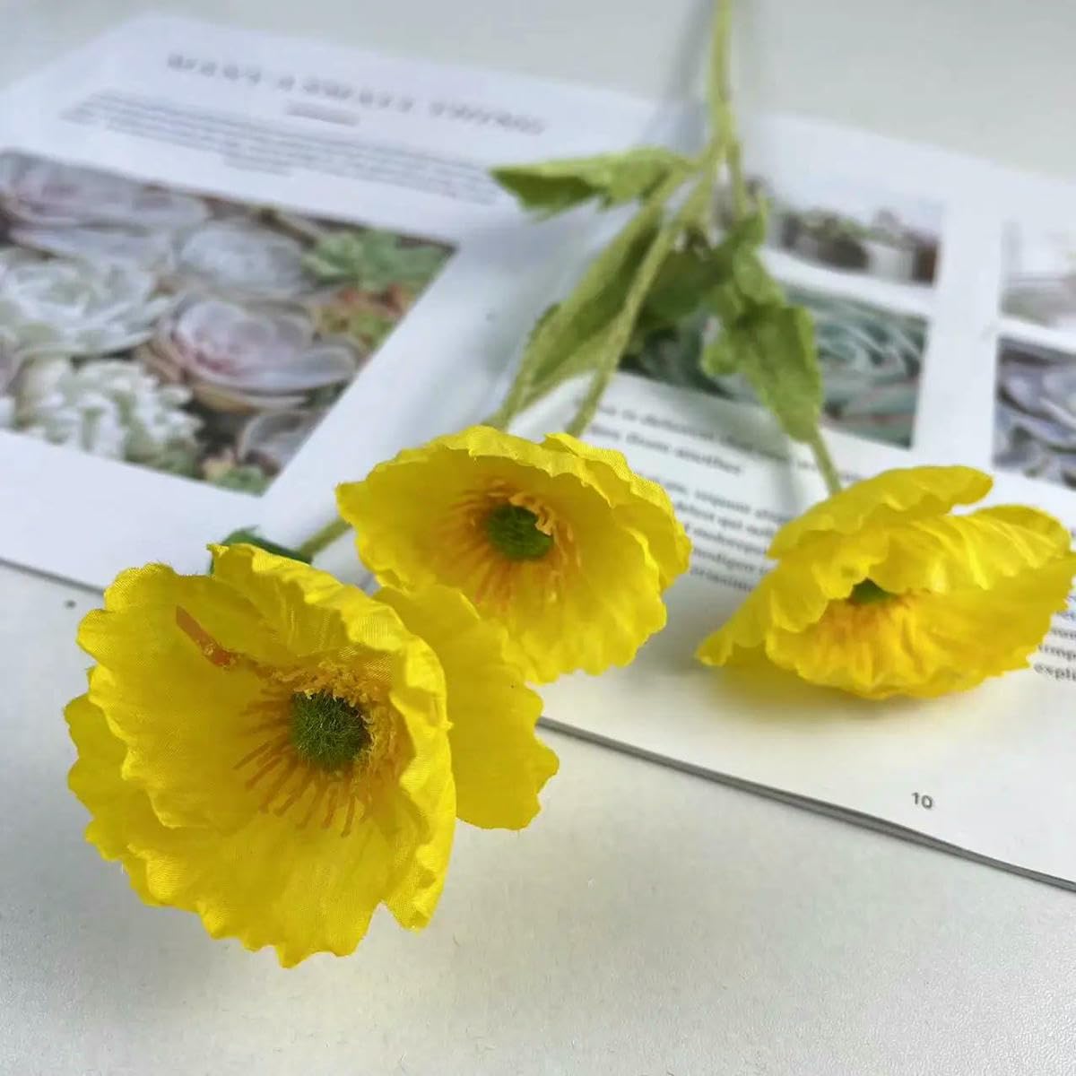 CVJdfhRE fake flowers， Artificial Flowers Bouquet Silk Fake For Home Decor Garden Marriage Party Wedding Decoration DIY Vase Accessories(Yellow)