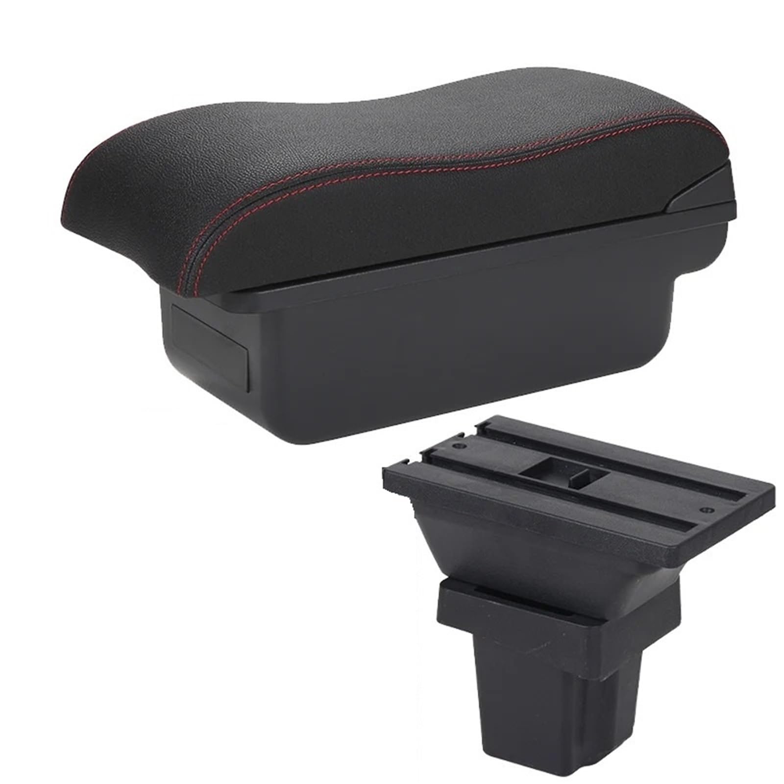 Hguvsjd Armrest Box For Chevrolet For Tracker For Holden For Trax 2013-2017 Armrest Storage Box Accessories Car Armrests(C Black red NO USB)