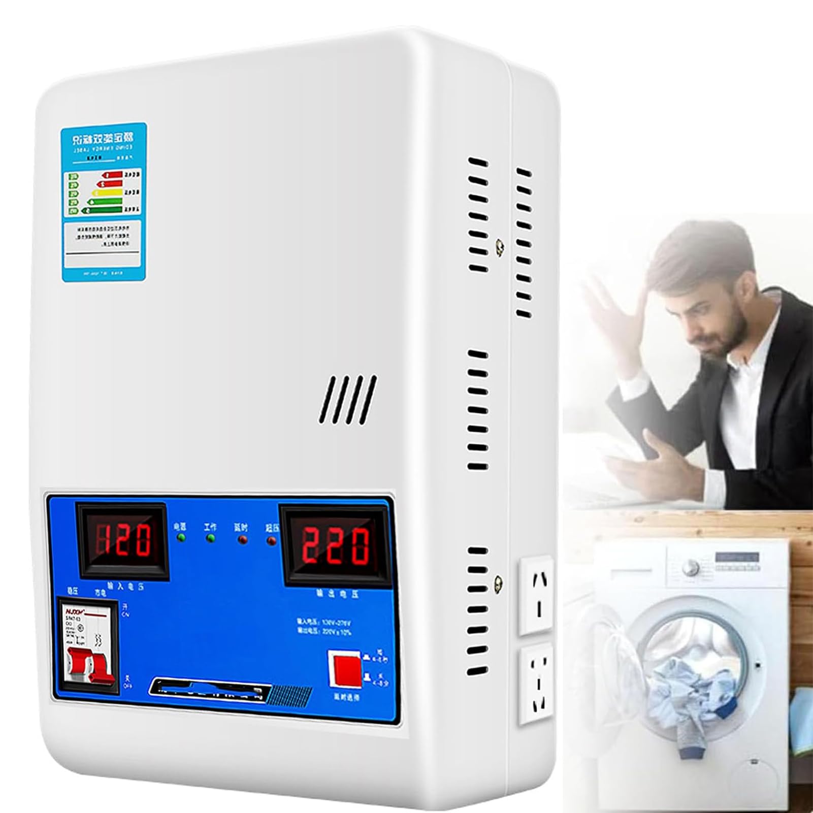 Elektroniczny stabilizator napięcia 8800 W - 30000 W - Automatyczny regulator do użytku domowego z transformatorem z czystej miedzi - chroni sprzęt AGD i mały sprzęt AGD