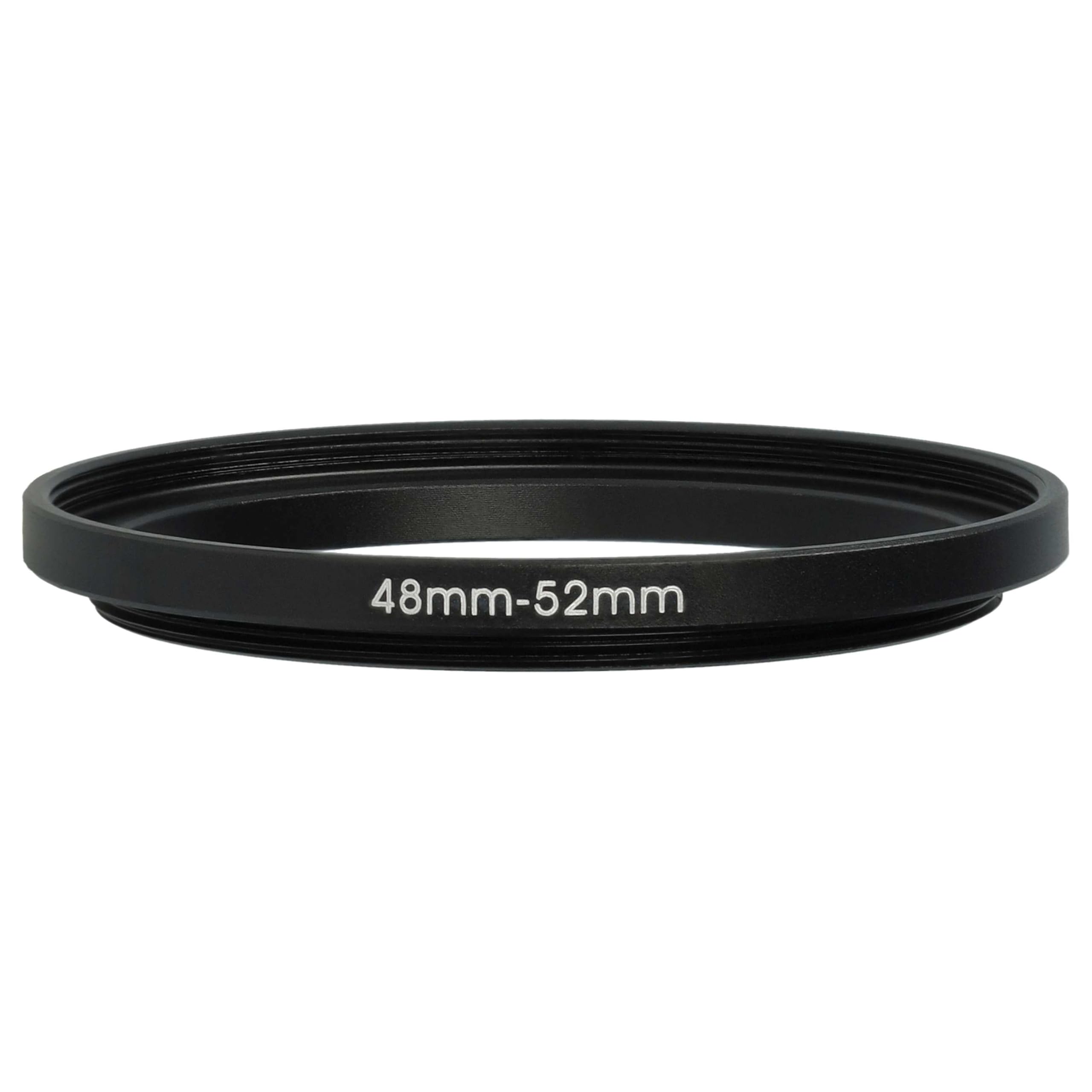 vhbw Adapter Step-Up Ring od 48 mm do 52 mm do obiektywu aparatu – adapter filtra, metal, czarny