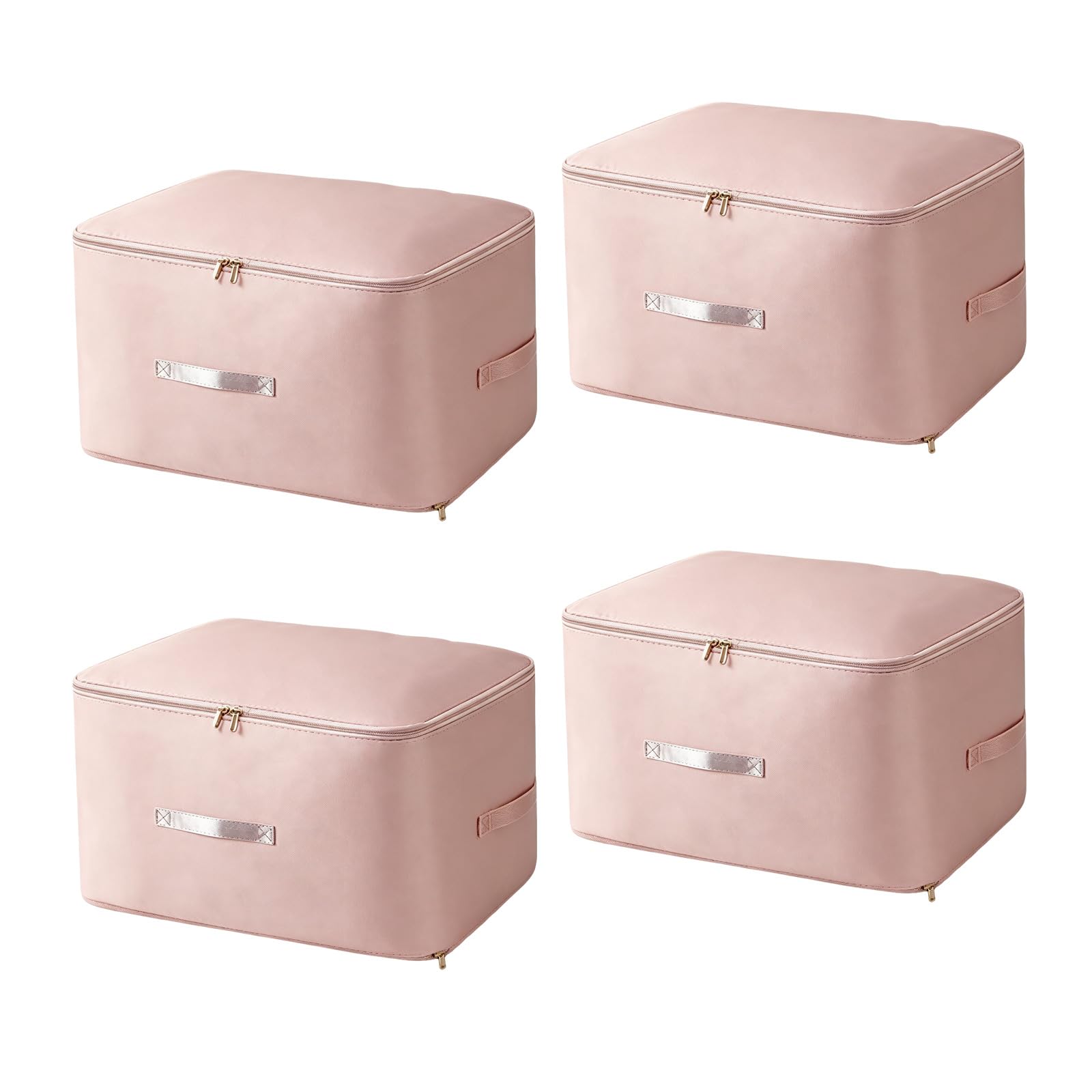 4 contenitori per biancheria da letto a doppio strato, capacità 125 l, contenitore organizer per coperte, trapunte, vestiti, piumini, finestra trasparente