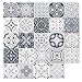 Mangsen 48 Stück Mosaik Fliesenaufkleber, 10x10cm Küchenrückwand Folie Selbstklebende, marokkanischen Stil Boden Aufkleber Wandfliese Aufkleber Fliesensticker Deko Fliesenfolie für Schrank Möbel Tisch