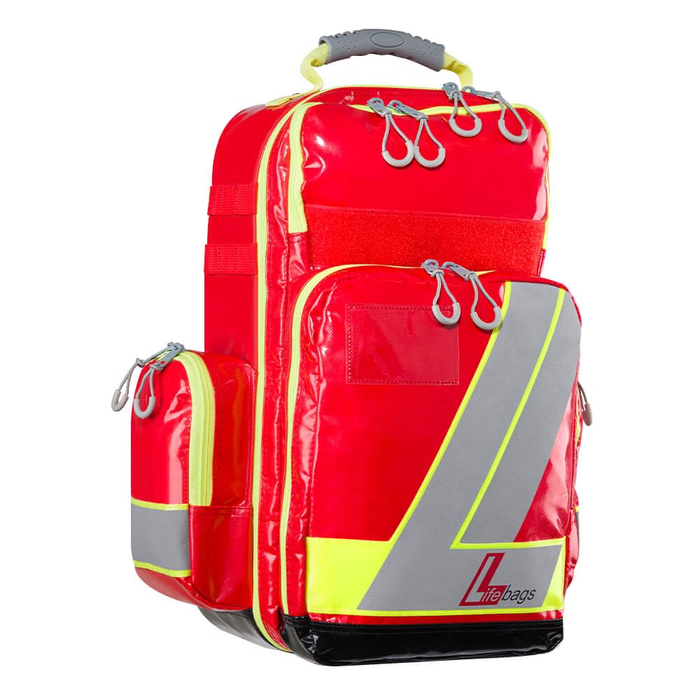 Lifebag Notfallrucksack L, rot/silber/gelb, SÖHNGEN, mit Füllung nach DIN 14142, Art.-Nr. 611043 | Notfallrucksack | Sanitätsrucksack | Erste Hilfe Rucksack