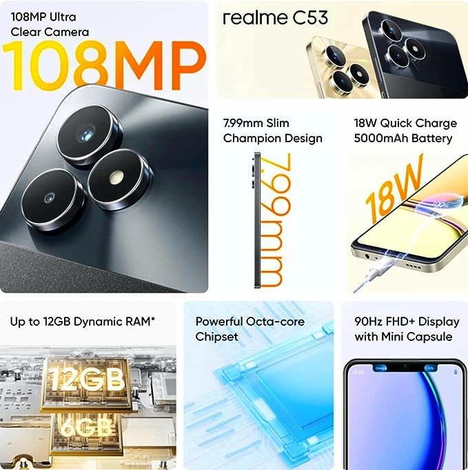 Image of realme C53 (Champion Black, 4GB RAM, 128GB Storage)