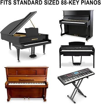 Piano Key Labels, Silicone Note Guide for 61 Keys, Black, Storage Box