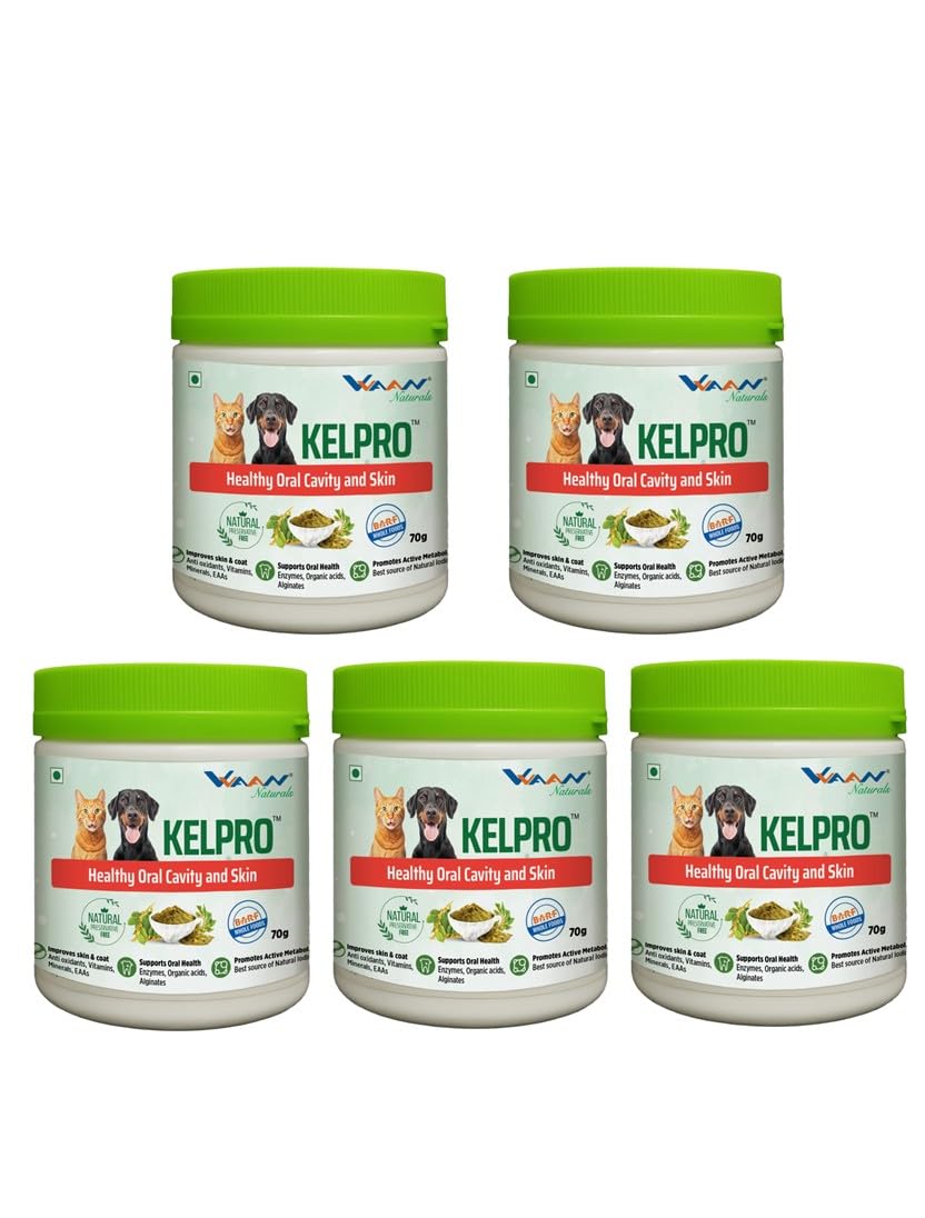VVAAN Kelpro Oral Care Supplement for Dogs & Cats 70g Dental Plaque Tartar Bad Breath (Pack of 5)