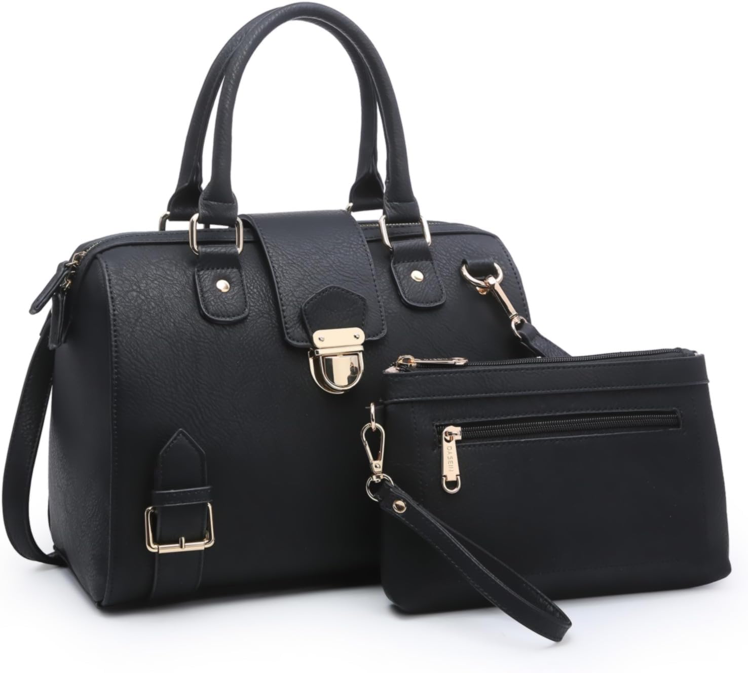Dasein Women Barrel Handbags Purses Fashion Satchel Bags Top Handle Shoulder Bags Vegan Leather Work Bag