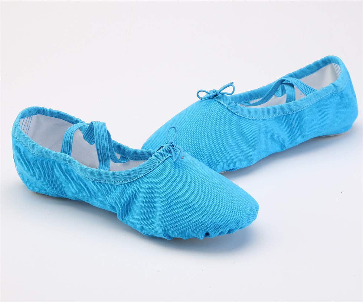 missfiona Women Canvas Ballet Slippers Dance Shoes Adult Practice Yoga Flat Belly Shoes