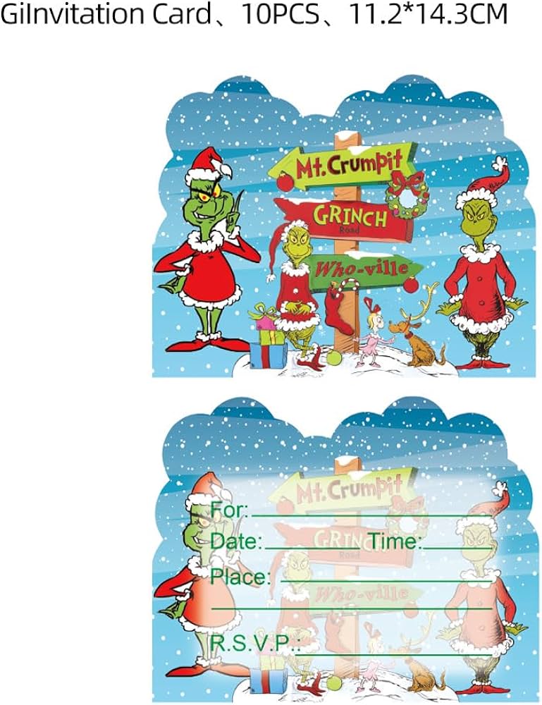 amazon-com-jlemon-christmas-party-grinch-invitations-card-holiday-christmas-post-card-christmas-ornament-invites-parties-xmas-invitation-card-new-year-party-supplier-favor-home-kitchen for Free Printable Grinch Party Invitations Amazon.com : Jlemon Christmas Party Grinch Invitations card holiday Christmas post card Christmas Ornament Invites Parties Xmas invitation card New Year Party supplier Favor : Home & Kitchen for Free Printable Grinch Party Invitations