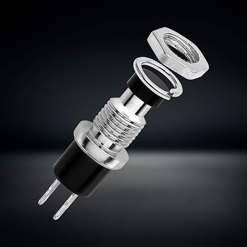 Miniatura 4 de BokWin 20 interruptores de botón micro pulsador, 1 A 250 VCA Mini interruptor momentáneo SPST interruptor de botón cerrado normal (tapa negra)