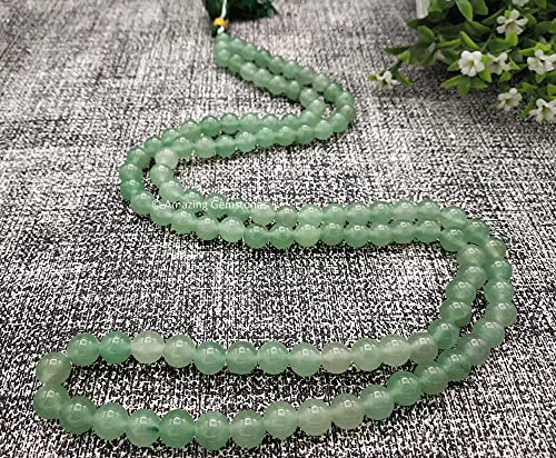 image for Amazing Gemstone Green Aventurine Buddhist Prayer Beads Japa Mala with