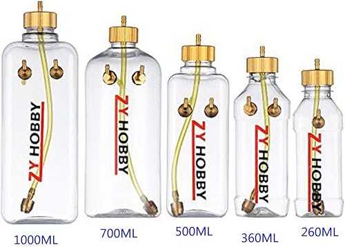 Miniatura 4 de ZYHOBBY Plástico transparente de la botella 260ML del tanque de combustible del gas RC para el avión de RC
