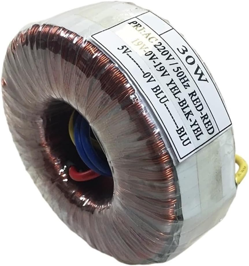 30w toroidal Transformer Power Amplifier Transformer Pure Copper HI-FI Audio 220V to Dual 19V 5V(Plus Accessories)