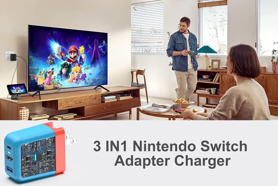 Miniatura 7 de Adaptador de cargador de muelle para interruptor OLED, cargador de interruptor portátil para modo de TV, base HDMI con cable de 4 pies, interruptor