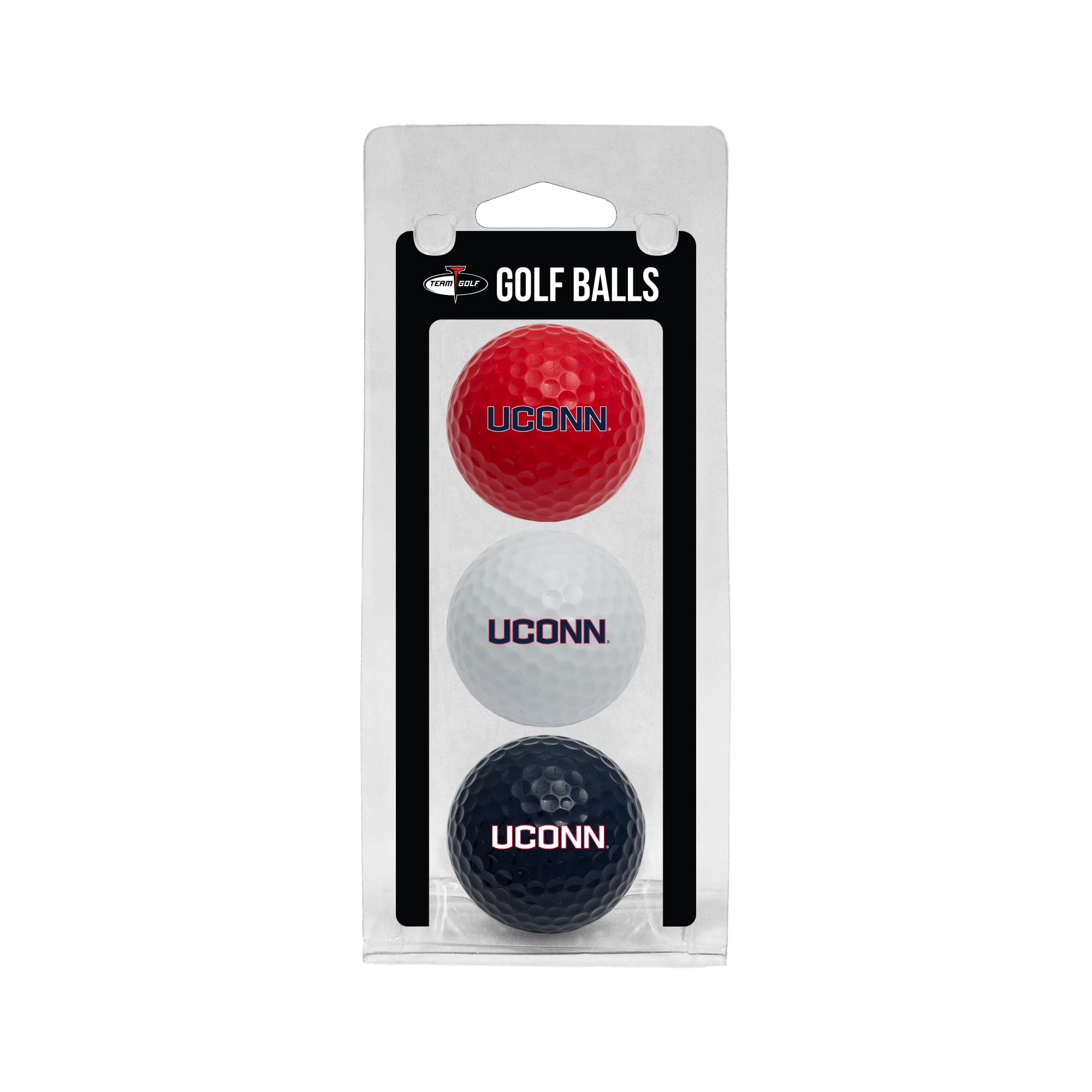 Team Golf NCAA Connecticut Huskies 3 Golf Ball Pack Regulation Size Golf Balls, 3 Pack, Full Color Durable Team Imprint — image 1